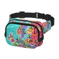 thumbnail image 2 of Honeii Cartoon Map Of Europe Print Square Double Layer Waist Bag,Waist Belt Bag Fashion Fanny Women and Men,For Travel Running Hiking Walking, 2 of 9