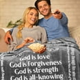 thumbnail image 4 of Spiritual Gifts for Women, Men, Scripture Blanket, Religious Gifts, Christian, Inspirational, Catholic, Faith, God Gifts, Healing Throw Blanket for Prayer 60x50 Inches (Grey), 4 of 5
