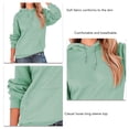 thumbnail image 4 of Sudadera con capucha Manga larga Material de poliéster respetuoso con la piel Color puro Sombrero con cordón Top de mujer para exteriores Diario Verde claro L, 4 of 5