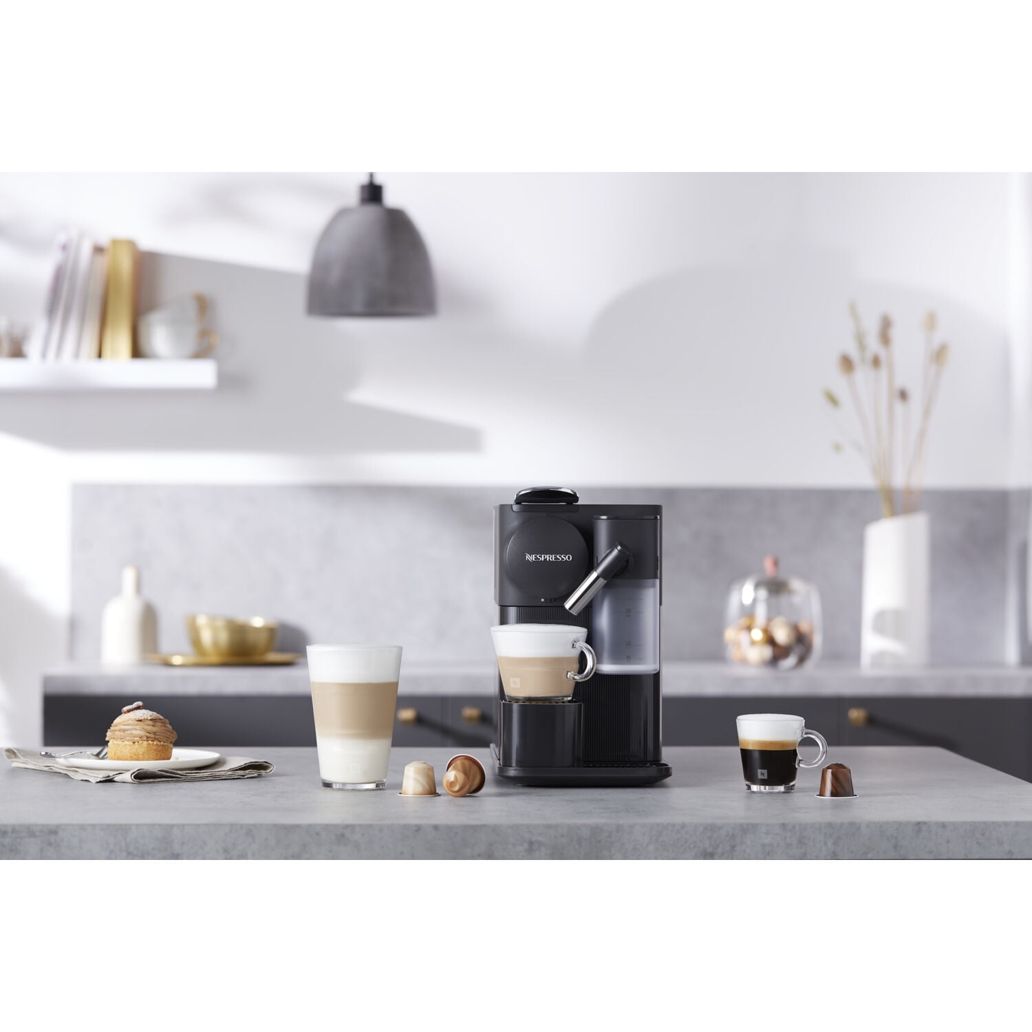 Nespresso New Lattissima One, Shadow Black, Single-Serve Brewers