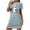 Blue, variant on MuZeFu Womens Dresses Short Sleeve Clearance halloween nightgowns for women Women's Oversized Short Nightgown Fashion Chest Print Short Sleeve Nightdress