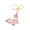 Pink, variant on Metal Fashion Color Rhinestone Hollow Butterfly Shape Keychain Creative Moths Key Chain