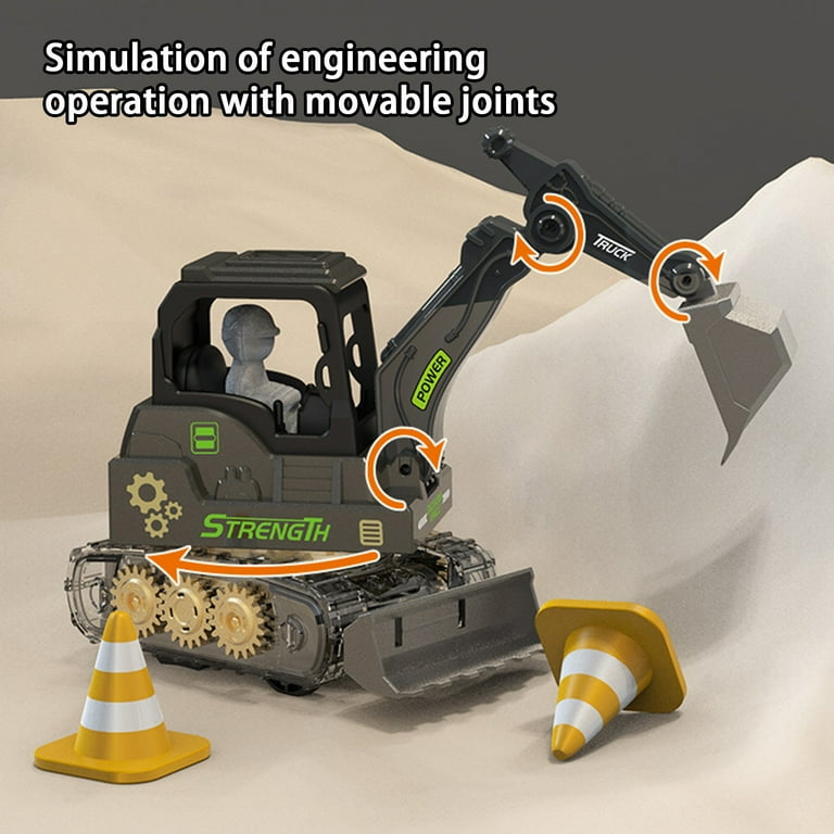 KIHOUT Remote Control Excavator Toy for Boys 4-7 - RC
