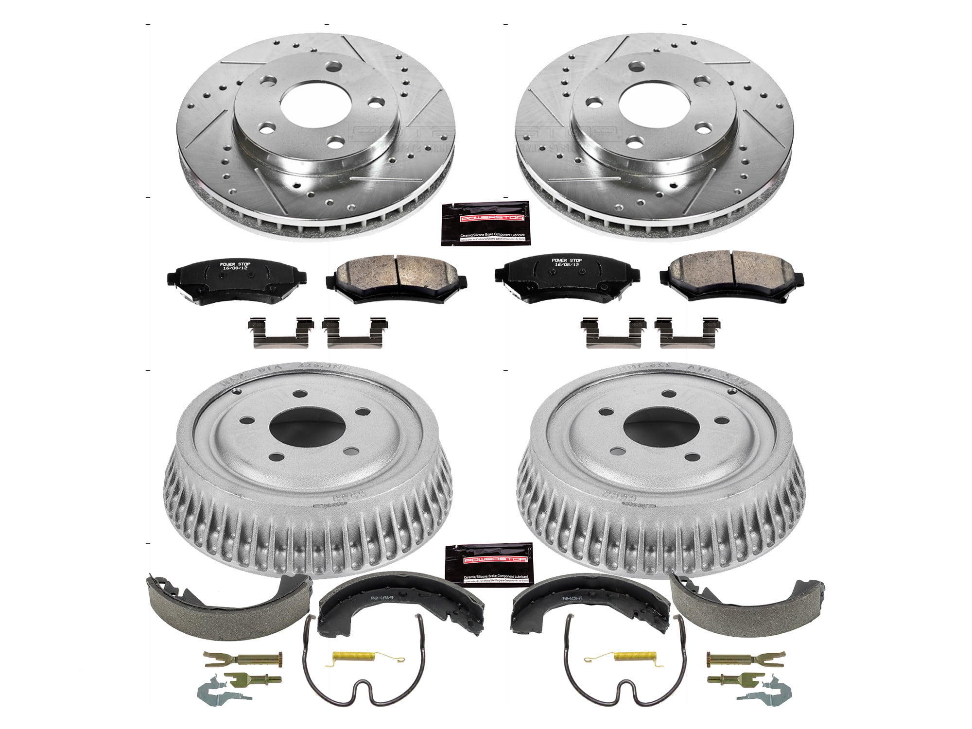 PowerStop Front and Rear Z23 Evolution Sport Brake Pad Rotor Drum and Shoe Kit Fits: BUICK CHEVROLET OLDSMOBILE PONTIAC Select Models K15121DK
