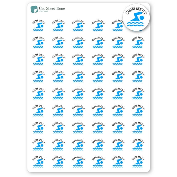 Swim Meet Planner Stickers / Bullet Journaling / Bujo / Essential Productivity Stickers