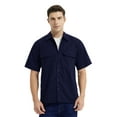 thumbnail image 1 of TOPTIE Short-Sleeve Work Shirt Straight Collar Utility Uniform Stain and Wrinkle Resistant-Navy-S, 1 of 7