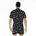 thumbnail image 2 of Black And White Star Pattern Short Sleeve Men'S Rompers Casual Summer Jumpsuits Outfit, 2 of 4