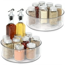 Bxaolu Lazy Susan, 1 Pack Round Plastic Clear Rotating Turntable Organization and Storage Container Bins for Cabinet, Pantry, Fridge, Countertop, Kitchen, Spinning Organizer for Spices, Condiments