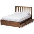 thumbnail image 3 of Bowery Hill King Spindle Storage Platform Bed in Walnut, 3 of 12