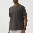 thumbnail image 4 of Rggeeun Men's T-Shirts Solid Color Short Sleeve O-Neck Top Shirt For Casual Wear And Outdoor Sports Comfortable And Breathable Ideal For Spring And Summer Activities,Grey,XXL, 4 of 9