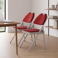 thumbnail image 3 of Qinaqin 2 Piece Set de Metálico Folding Chairs con Non Slip Foot Pads Cotton Linen Seat y Support para Indoor Outdoor Use en Restaurant Rojo, 3 of 7