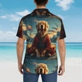 thumbnail image 4 of Pofeuu Meditating Golden Retriever Print Hawaiian Shirt for Men Sleeves Casual Button Down Summer Beach Dress Shirts T-Shirts,3X-Large, 4 of 7