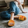 thumbnail image 5 of FUIALDOLG Hello Fall Print Open Toe House Slippers for Women Men Soft Cotton Indoor Slippers Comfortable Slip On Bedroom Shoes, Size 10.5-11.5, 5 of 7