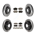 thumbnail image 1 of Transit Auto Front Rear Coated Drilled Slotted Disc Brake Rotors and Semi-Metallic Pads Kit for Car Mini Cooper KDF-100861, 1 of 11