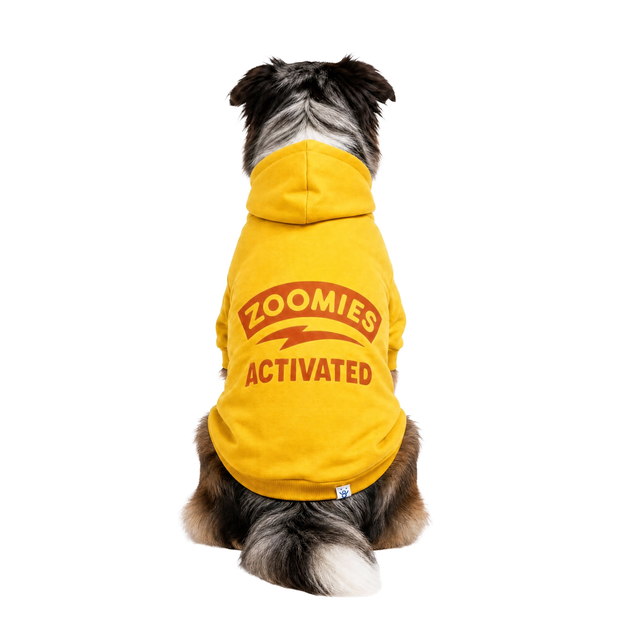 Oodles Zoomie Activated Fall Dog Hoodie, Yellow, Large