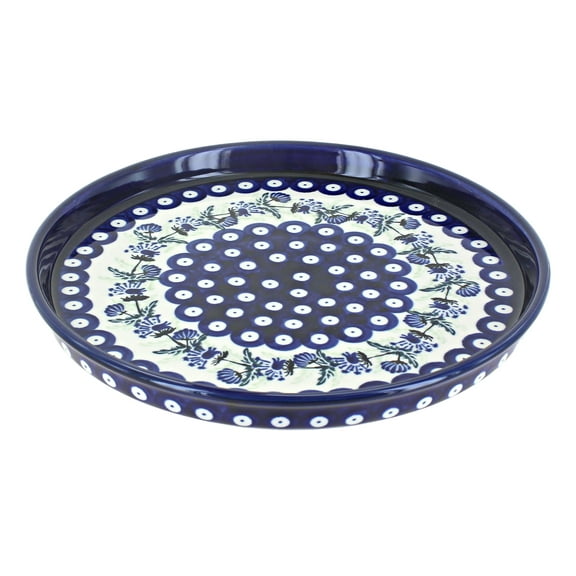 Blue Rose Polish Pottery Sweet Annie Torte Plate