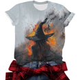thumbnail image 5 of Witch Cute Graphic T-Shirt for Women Crew Neck Short Sleeve Loose Casual Tops Fall Tees Multicolor M, 5 of 6