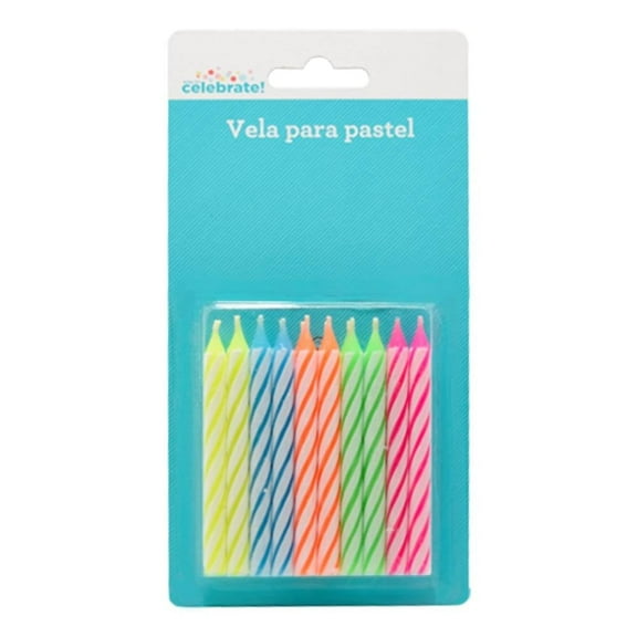 Vela Way to celebrate! para Pastel Neon Paquete con 20 Piezas
