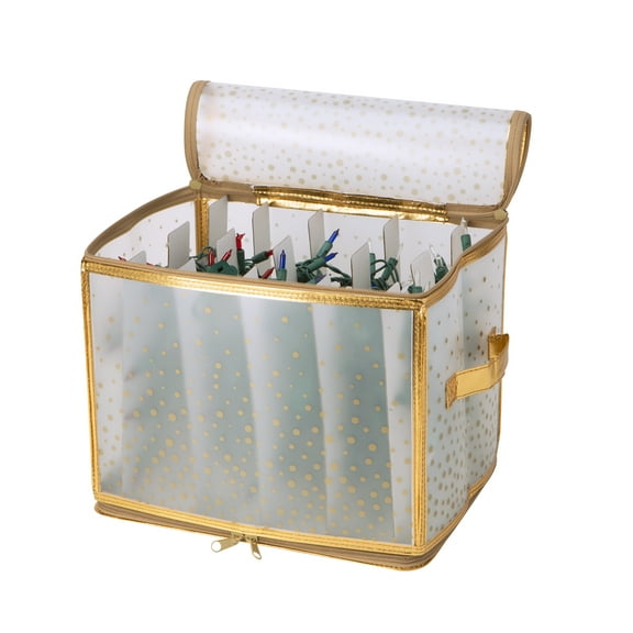 Simplify Christmas Light Organizer Storage Box in Gold Printed Polypropylene