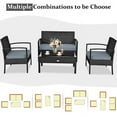thumbnail image 6 of Aimee Lii 4 Pieces Outdoor Rattan Patio Conversation Set, Wicker Patio Furniture Set with with Loveseat and Table, Black, 6 of 10