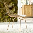 thumbnail image 3 of Elle Decor Holly Wire Dining Side Chair in French Gold (Set of 2), 3 of 8