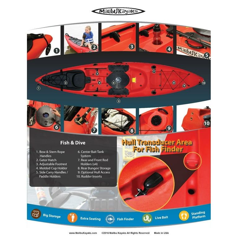 Stealth-12 Sit on Top Fishing Kayak, 12 Foot - Walmart.com