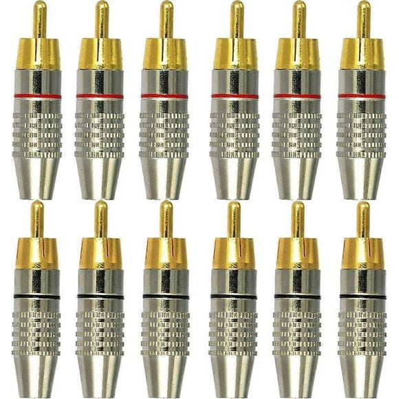 12Pcs Rca Male Connector, Rca Audio Video Connectors, Rca Terminal Audio Connector, Rca Solder Connector, Rca Plug Jack Connectors