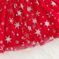thumbnail image 7 of Odeerbi Toddler Girls Christmas Plaid Tulle Dress Fall Winter Long Sleeve Dress Infant Plaid Letter Snowflake Splicing Mesh Dress Toddler Clothes Red, 7 of 7
