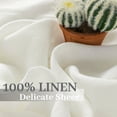 thumbnail image 3 of Linen Sheer Curtain Window Panel – White Natural Boho Curtain for Living Room Bedroom Length Pocket Farmhouse Country Semi Drape Rustic Privacy Light Filtering Shade for French Door 108 inch Long, 3 of 7