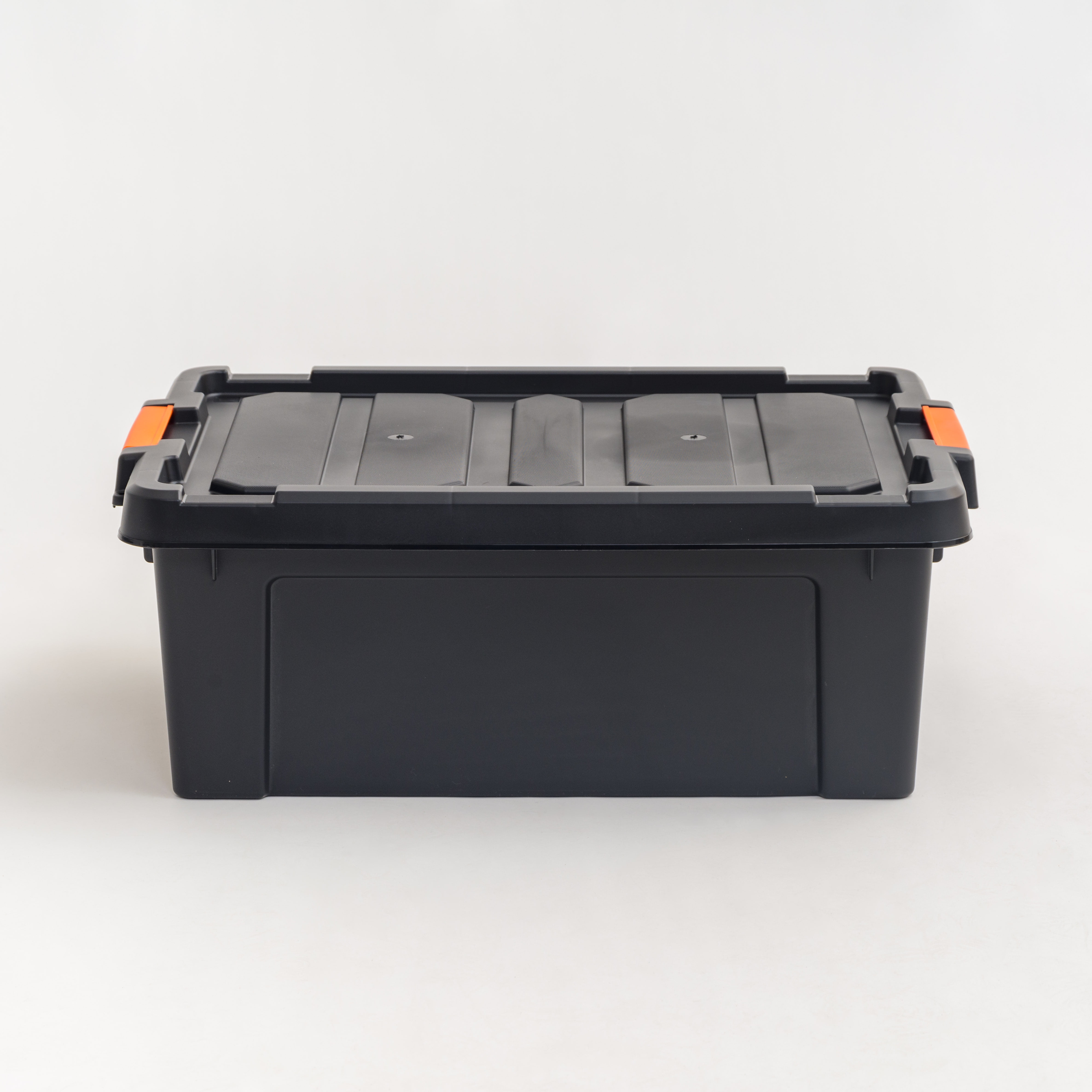 76 Qt. Heavy Duty Plastic Storage Box in Black 500216 - The Home Depot
