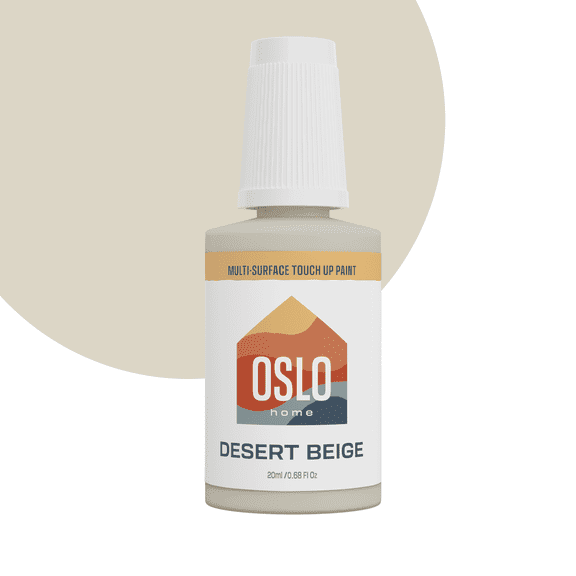 Oslo Home Porcelain   Appliance Touch Up Paint, Desert Beige, 20ml, High Gloss, w/Brush in Bottle, for Bathroom Fixtures, Metal