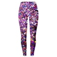 thumbnail image 4 of IWRICH Women's Rave Sequin Printed Leggings Basic Workout Yoga Pants Buttery Smooth Tights 10-Purple XL, 4 of 4