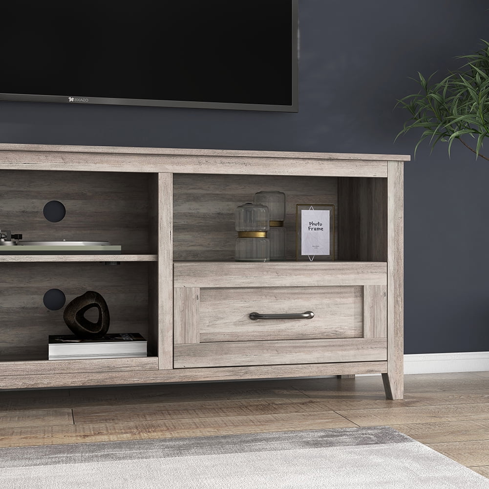 Kadyn 70.08 Inch Modern Farmhouse TV Stand, Wood Universal TV Stand Cabinet for 60" TV, Media Console Cabinet with 2 Drawers and 4 High-Capacity Storage Compartment, Gray