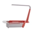 thumbnail image 2 of Advancent Estante para fregadero de cocina, drenaje de secado telescópico portátil para casa, baño, restaurante, cepillo de limpieza, Almacenamiento y organización del hogar Rojo, 2 of 6