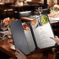 thumbnail image 6 of WeChef 5 pack Restaurant Menu Covers 8.5x14" 2 Page & 4.25x14" Half Page PU Leather Angled Corner Wine List Bar Hotel, 6 of 9
