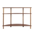 thumbnail image 3 of Creative Co-Op 3-Tier Curved Accent Table with Beveled Shelves and Doweled Legs, Walnut Finish, 3 of 4
