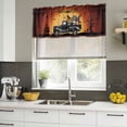 thumbnail image 5 of Burnt Orange Halloween Valances for Windows, Decorative Rod Pocket Window Valance Curtains, Spooky Pumpkins Horror Plaid Short Curtain Drapes for Kitchen/Bathroom/Living Room, 2 Panels, 42" W x 12" L, 5 of 8