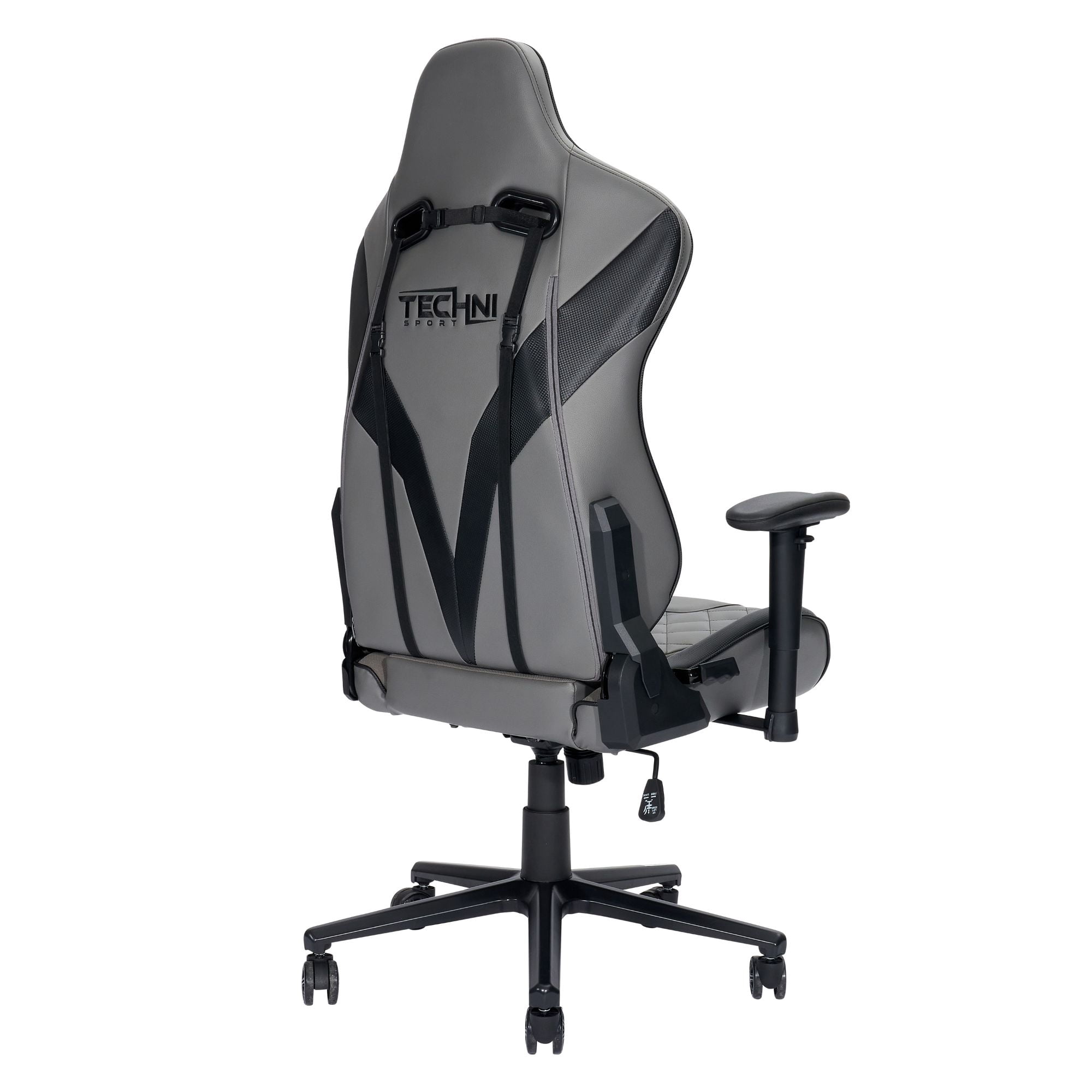 Techni Office Solutions 55.25" Vibrant Gray and Black Unique Techni Sports XL Comfortable Gaming