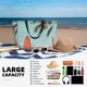 thumbnail image 5 of Fotbe Vintage Surf Van Beach Bolsa de Viaje para Playa - Resistente al Agua, Bolsa Tote de Gran Capacidad y Ligera con 7 Bolsillos para Mujeres y Hombres, 5 of 7