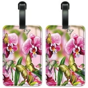 Green Butterfly - Luggage ID Tags / Suitcase Identification Cards - Set of 2