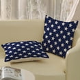 thumbnail image 4 of Set of 2 4th of July Pillow Covers 18x18 Inch Blue and Cream Patriotic Stars Throw Pillows for Sofa Bed Decor Independence Day Memorial Day Pillowcase, 4 of 7
