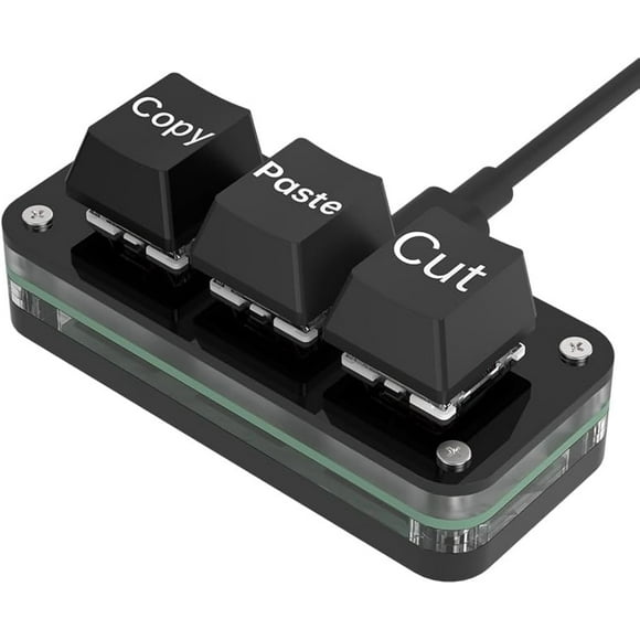 shiyou-Copy Keyboard, One Handed Macro Keypad, Cut Copy Paste Keyboard, 3 Key Shortcut Keyboard for PC, MAC, Laptop, Programmable Mechanical Keyboard for Working and Gaming