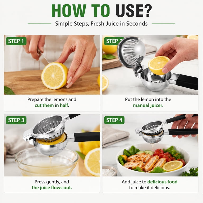 Heavy-Duty Stainless Steel Citrus Press with Seed Filter photo 4