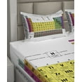 thumbnail image 2 of Ambesonne Modern Fitted & Top Sheet Set with Shams, Chemistry Chart, Multicolor, 2 of 4