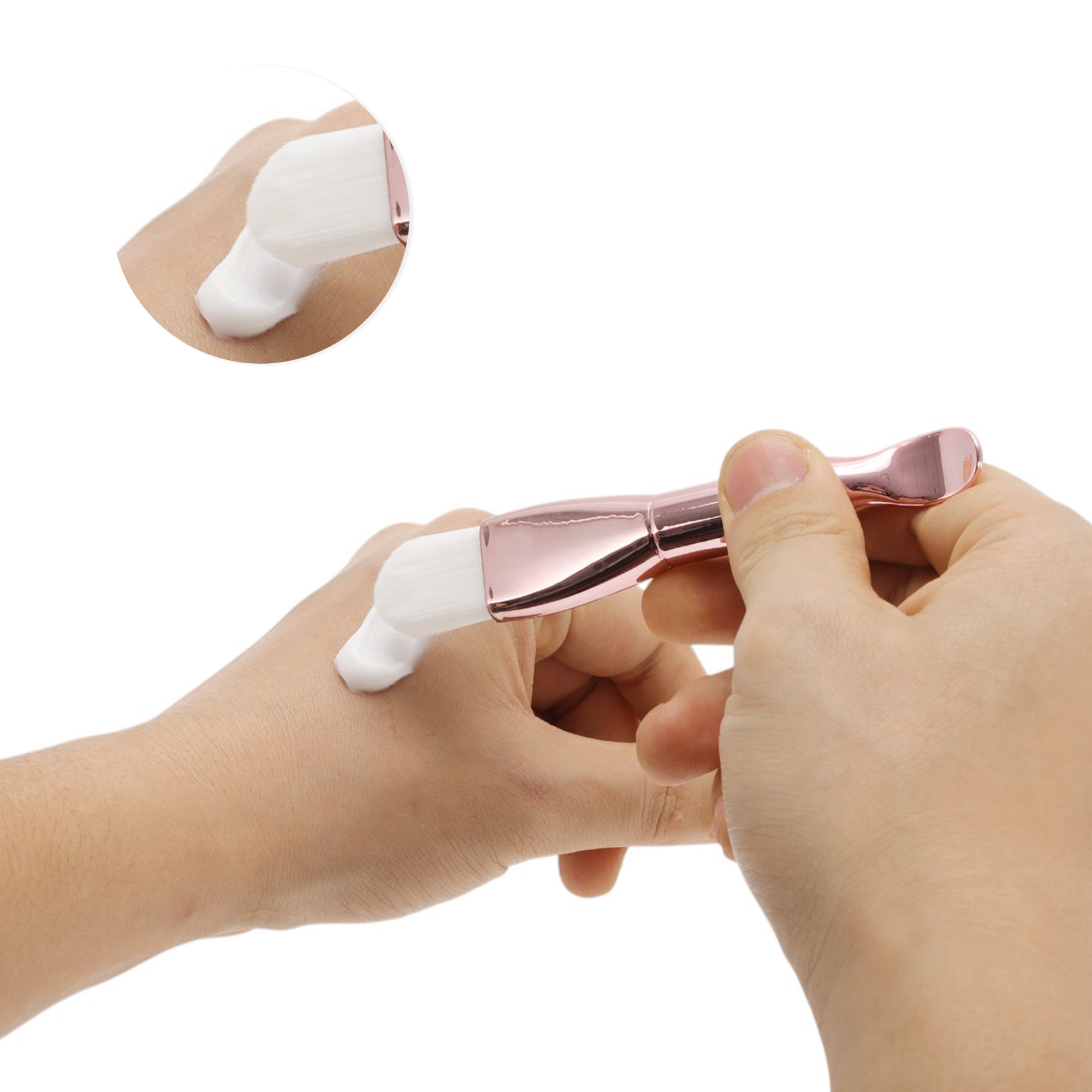 Unique Bargains Soft Facial Mask Brush 2 Pcs Rose Gold Tone [Pointed]
