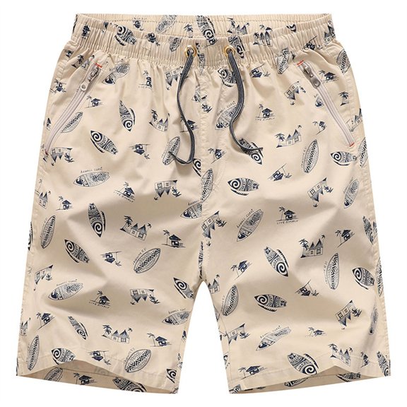 Ramiter Shorts for Men Men's Summer Printed Beach Short Casual Loose Fashion Shorts Loose Tether Pocket Board Summer Cool Shorts Khaki,5XL