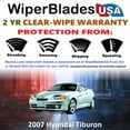 thumbnail image 2 of 2007 Hyundai Tiburon Beam Wiper Blades Wipers w/2yr Warranty (Set of 2) (WiperBladesUSA), 2 of 5