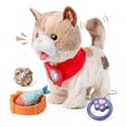 thumbnail image 1 of Gato Robot De Peluche Juguete Maulla Movimiento Realista Gato Marrón Claro., 1 of 8