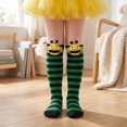 thumbnail image 3 of Kids Bee Knee High Socks for Halloween, 3D Plush Bumblebee Costume Socks, Green Black Striped Toddler Girls Socks for Christmas Stocking Stuffers, Gag Gifts and Fun Holiday Gifts, 3 of 5