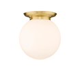 thumbnail image 3 of Innovations Lighting  Beacon - 1 Light 14" Flush Mount Satin Gold/Matte White, 3 of 5